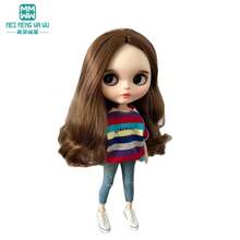 Ropa de muñeca Blyth azon OB22 OB24, camiseta a rayas, jeans, falda de lentejuelas, juguetes de regalo - XB--124-B - Ver 3