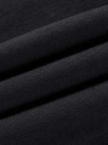 Hombres Camiseta con estampado de dibujo - Negro - Ver 3