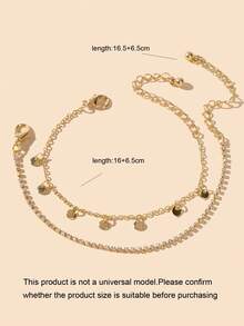 2pcs Disc Decor Bracelet - Yellow Gold - View 3