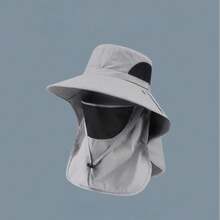 1Pc Unisex Camo Bucket Hat, Sun Protection Cap With Neck Flap, Breathable For Fishing & Hiking - Multicolor - View 11
