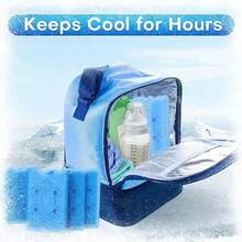 2pcs/3pcs/6pcs/8pcs/12pcs Reusable Lunch Box Ice Packs, Ultra-Thin Freezer Packs, Long-Lasting Cooling Packs, Blue Refillable Ice Boxes, Suitable For Commercial Air Conditioning Fans, Cold Chain Refrigeration, Transportation Refrigeration, Household Refillable Ice Boxes, Applicable For Holidays, Family Gatherings, Parties And Other Occasions. - Multicolor - View 3