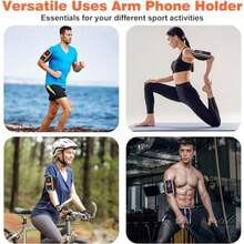 pulsera de teléfono para correr con diseño 3D y bolsillo con cierre para auriculares y llaves de coche, resistente al agua para iPhone 15, 14, 13, 12, 11 Pro Max hasta 6.9 pulgadas - como en la imagen - Ver 8