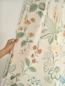 1pc New French Translucent Vintage Floral Sheer Curtain, Countryside Style Heat Insulation & UV Protection, Designer 3-In-1 Hanging For Villa, Balcony, Living Room, Bedroom, 230gsm - 1PC - View 2