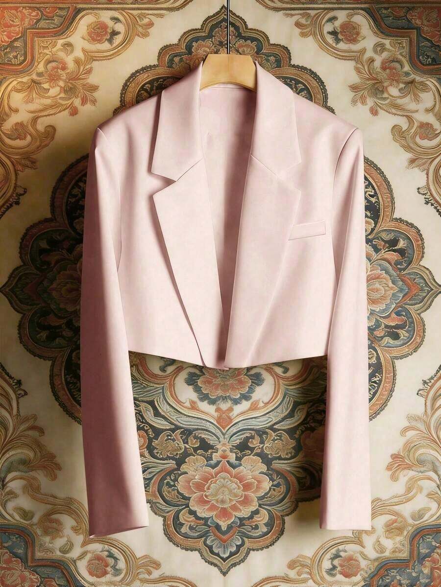 Blazer ajustado para mujer, diseño elegante de cintura alta, color blanco primaveral - Rosa - Ver 1