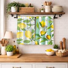 2/4/6pcs Lemon & Striped Pattern Printed Dish Towels, Super Absorbent Microfiber Modern Cleaning Cloths, Cooking & Baking Tea Towels, Dishcloths, Hand Towels, Soft & Highly Absorbent, Kitchen Decor, Gifts For Neighbors, Mothers, Birthdays, Housewarming For Friends, Kitchen Essentials, Daily Necessities - Multicolor - View 5