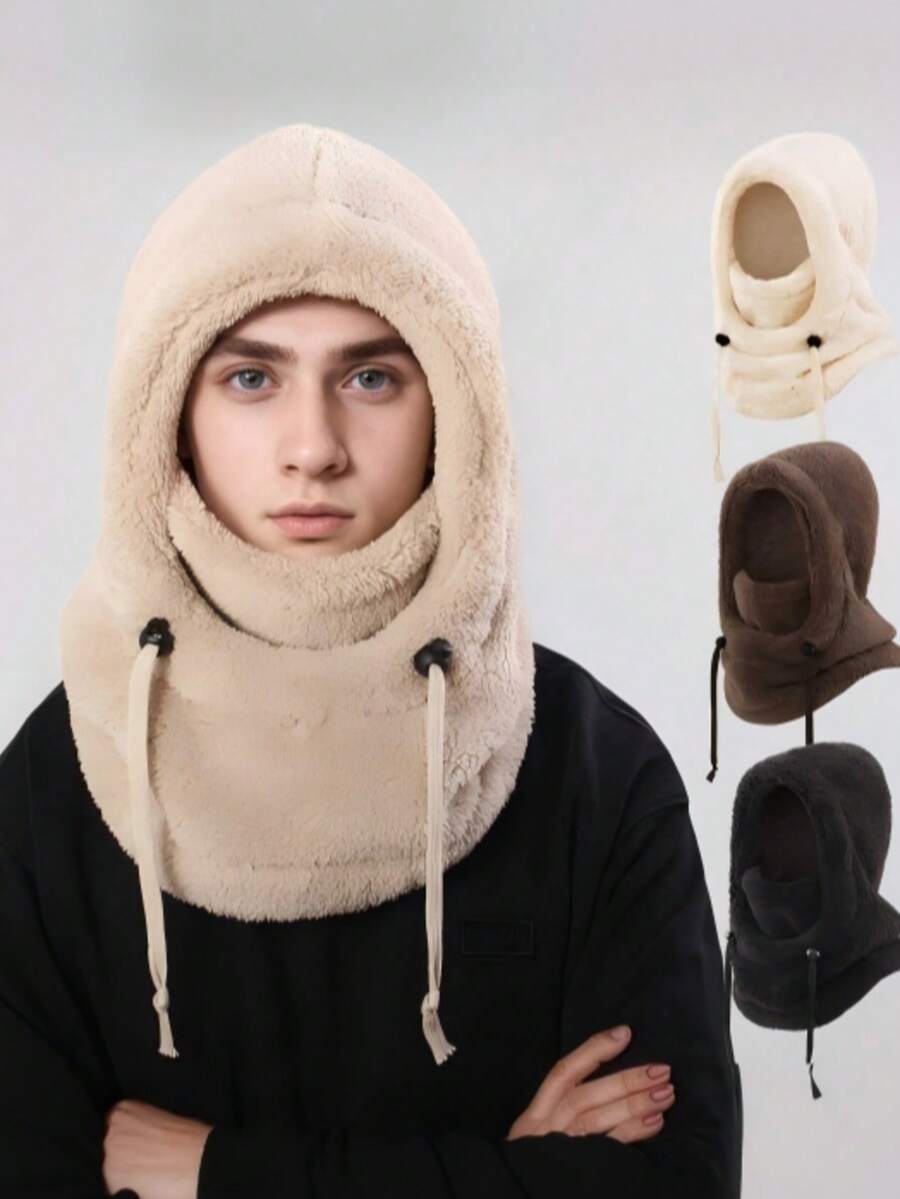 1pc Solid Color Unisex Outdoor Hiking, Skiing, Cycling Hat For Autumn/Winter - Multicolor - View 1