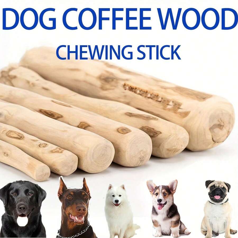 5 món đồ chơi gặm cho chó bằng gỗ cà phê tự nhiên, que gặm bền chắc, giúp làm sạch răng cho thú cưng, đồ chơi giúp giảm buồn chán cho thú cưng (có nhãn). - trắng - Xem 1