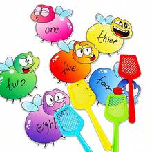 hoojojo 1 Set Of DIY Erasable Cards Set, Reusable Writing Cards With 4 Fly Swatter Game Props, 6 Colors Interactive Reaction Matching Game, Cognitive Learning Supplies, Creative Stationery Learning Props For Family Party Activity Back To School - Multicolor - View 4