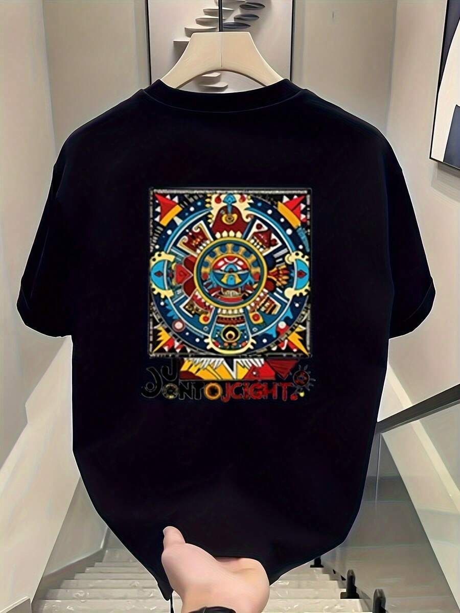 Nueva camiseta de manga corta para mujer de 180g,% algodón - Camiseta casual versátil con estampado de verano para hombre - Camiseta con estampado de verano para parejas - Unisex - Regalo para vacaciones - Negro - Ver 1