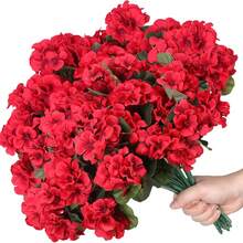 1/3/60pcs Artificial Outdoor Faux Lavender Flowers & Baobab Tree Plastic Greenery, UV Resistant, Suitable For Garden, Home, Balcony, Window, Patio, Hanging Planters, Indoor Decor - Red - View 7