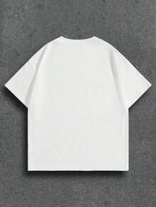 Men's Loose Fit Fashionable High Street Vintage Distressed Grey Style Creative Lip Cross Religious Print White Knit T-Shirtmen's Summer Clothes,Designer Shirts Men,Graphic T,Summer Clothes,Summer Tops,Fathers Day Gift,100 Percent Cotton,Men Women T-Shirt Print Tee,Hombre Verano,Camiseta Hombre, Hombre,Camiseta Hombre Algodón - trắng - Xem 4