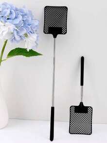 6/3/1pc Durable Fly Swatters, Manual Plastic Fly Swat With Long Handle, Effective For Indoor & Outdoor Pest Control (Assorted Colors) - Retractable - View 1