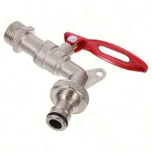 Outdoor Anti-Theft Faucet, Made Of Zinc Alloy, Lockable For Safety, G1/2 Threaded Interface, Meets European And American Standard Faucet Connectors, Suitable For Outdoor Use, Quick Hose Connection - Red - View 6