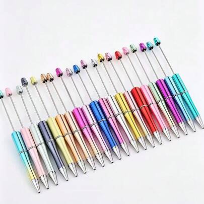 [Bộ 30 món] 10 bút bi đính hạt mạ UV sáng bóng, bút DIY lấp lánh dễ thương, kèm 10 ruột bút thay thế và một thanh nối dài, quà tặng văn phòng phẩm viết đẹp mắt cho văn phòng và trường học.