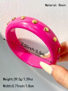 1pc Pink Heart Contrast Color Bracelet With Pearl And Rhinestone Decor, Versatile Style Suitable For Street Fashion, Internet Celebrity Wristband, Valentine's Day Gift, Mother's Day Present - Multicolor B - View 15