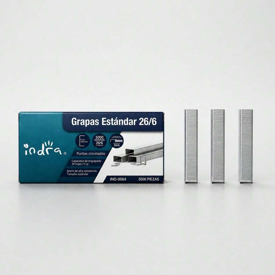 Indra Box Of 5,000 Staples 1.2*0.6 Cm IND-0064 For Generous And Practical Stapling Tasks - Single Piece - View 1