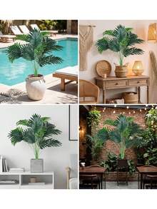 MEHELANY 1Pc Artificial Plants Large Tropical Palm Tree Fake Banana Plants Leaves Real Touch Plastic Monstera Plant For Home Garden Decor, Wedding Party Decorations, Spring And Summer Decoration - Green - View 8
