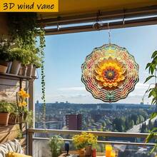 1 pieza Flor colorida en 3D que florece, de 25,5 cm/10 in * 25,5 cm/10 in con gancho giratorio, juego de giro creativo DIY de 360°, rotación impulsada por el viento, fácil instalación, adecuado para regalos de Navidad, Halloween y otras festividades (colgante no incluido), estilo aleatorio - A - Ver 5