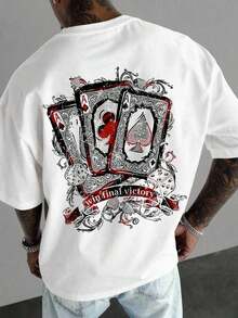 Manfinity  Camiseta De Hombro Caído Con Diseño Oversized Para Hombres - Burdeos - Ver 1