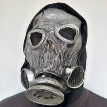 1件 Radstorm 銀色生物危害面具，適用於萬聖節末日派對/廢土角色扮演服裝，熱銷商品 - 毒霧面具 - 查看 1