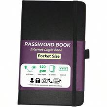 Password Book With Alphabetical Tabs - Internet Address Log In Organizer - Pocket Size Notebook - Hardcover, Charcoal Black Adults World Book Day - Charcoal - View 1