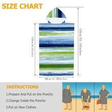 1pc Striped Floral Print Ultra-Soft Hooded Beach Towel, Beach Coverup Robe, Wearable Bathrobe, Extra Large Cute Beach Towel, Anime Pool Towel, Birthday Gift, Super Absorbent Microfiber Beach Blanket - D - View 4
