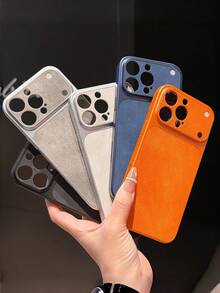 Ốp lưng điện thoại cao cấp họa tiết da cao bồi mờ cho iPhone 17Promax Air 16Pro 15 14 Plus 13 12 11 Chống sốc, bảo vệ toàn diện - trái cam - Xem 13