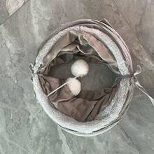 Đường hầm mê cung hình chữ S có thể gấp gọn cho mèo, đường hầm chơi dài cỡ lớn có thể thu gọn với bóng treo và lỗ nhìn, thích hợp cho mèo, mèo con, thỏ, chồn, chó nhỏ và các thú cưng khác. - Xám - Xem 5