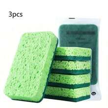 Wood Pulp Cotton Sponge Scrubber, Durable Degreasing Dishwashing Sponge Brush, Cleaning Scrub - Sponge Wipe - View 7