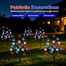 4-Piece Set Of-Powered Red, White, And Blue Pillar Lights, 4th Of July Independence Day Decorative Outdoor Garden Lights, IPX4 Waterproof, Suitable Pathways, Memorial Day, Patriotic Parties, Paths, Camping, And Courtyards - 1拖5 - 查看 2