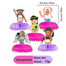 Roblox 5 món đồ trang trí bánh hình hoạt hình, hình tổ ong nhiều màu sắc, thích hợp cho các buổi họp mặt gia đình, tiệc sinh nhật, trò chơi, quà tặng, bánh cưới, tiệc tốt nghiệp, tiệc chiêu đãi, trang trí tiệc. - Roblo Honeycomb - Xem 6