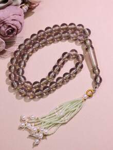 1 pieza Nuevo colgante con borla de perla pequeña, 45 piezas Cuentas de oración de Ramadán de 10mm, Rosario de recitación diaria de Ramadán, Regalo de Ramadán, Accesorio religioso unisex - Multicolor - Ver 6