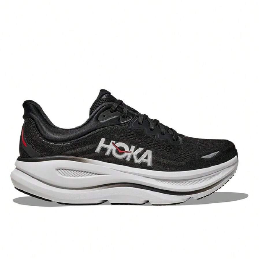 Men's HOKA Bondi 9 Black/Vermillion (1162011-BKVR) - Black - View 1