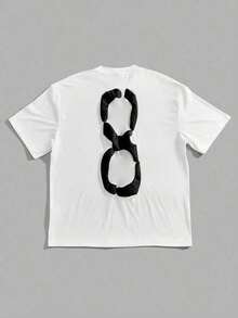 Camiseta Oversize para Hombre  en Blanco con Estampado de Números - Blanco - Ver 2