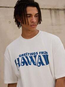 Camiseta Oversized para Hombre  en Blanco con Estampado Frontal y Trasero - Blanco - Ver 3