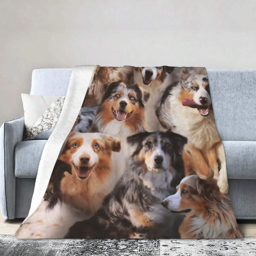 Australian Shepherd Ultra Soft Fine Wool Blanket - 1 - Ver 1