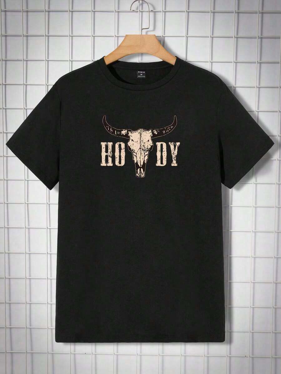 T-shirt da uomo a maniche corte con scollo rotondo in maglia nera Fenqiro, stile anni 2000 - nero - Visualizzare 1