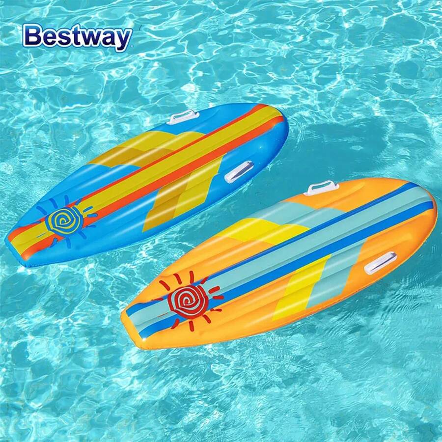 Bestway Tabla de surf acuática de 2 colores/1 pieza, tabla de pad pontón inflable, pontón de juego acuático, tabla de surf inflable de una pieza - 42046-B - Ver 1
