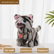 Nuevo juguete de peluche de gatito para caminar, gato interactivo eléctrico, Animal relleno, cola mullida, cabeza que mueve, gato, juguete para mascotas, regalo para niños - Gato Bantam Blanco - Ver 19