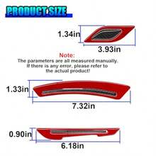 10PCS Car Rearview Mirror Reflective Sticker Carbon Fiber Sport Auto Fenders Sticker Safety Night Visibility Warning Wheel Eyebrow Decal Anti-Scratch Car Body Protection Stickers Red - Đỏ - Xem 2