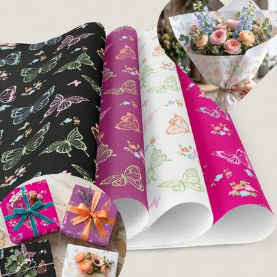 M.Dior 10 piezas Papel de regalo floral estilo coreano a prueba de agua, papel de regalo exquisito, adecuado para el Día de la Madre, boda, San Valentín, Navidad, cumpleaños, aniversario, graduación, despedida de soltera y propuesta. Ideal para manualidades DIY, empaque de regalos y decoración floral, adecuado para floristerías y uso doméstico, de alta calidad y diseño de moda para diversos eventos y regalos festivos, papel de regalo, papel de seda, accesorios para ramos