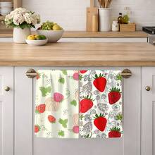 2/4/6pcs Set, Dish Towels, Strawberry Pattern Printed Super Absorbent Microfiber Cloths, Modern Kitchen Towels For Cooking And Baking, Dish Cloths, Cleaning Rags, Hand Towels, Tea Towels, Ultra Soft And Highly Absorbent, Kitchen Decor, Gifts For Neighbors, Mothers, Birthdays, Housewarming For Friends, Kitchen Essentials, Daily Necessities - Multicolor - View 2