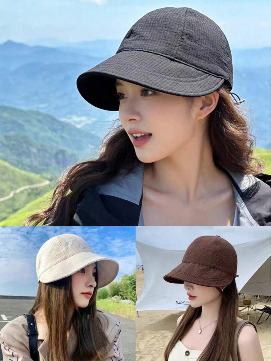 新品上市:時尚休閒多功能華夫格水桶帽,女款春夏季防曬帽 - 彩色 - 查看 1