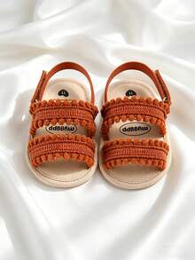 Neugeborenen Babysandalen, rutschfeste Softsohlensandalen, Kleinkind Outdoor lässig Sommerschuhe, 0-1 Jahre alt, weiche Sohle rutschfest, kleine weiße Blume atmungsaktive Babyschuhe, 0-18 Monate - Braun - Übersicht 7