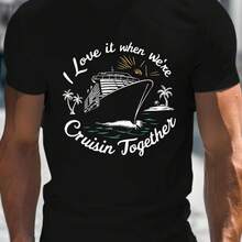 Printed T-Shirt For Men And Women - 黑色 - 查看 1
