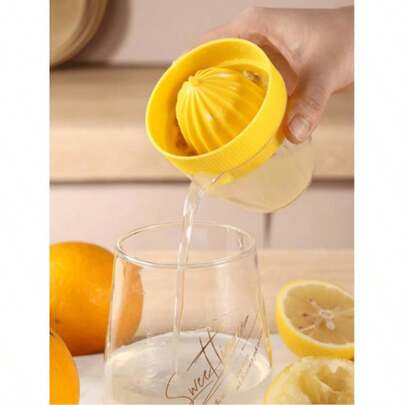 1 Set Mini Hand Press Juicer Cup, Transparent Fruit Juice Maker With Filter Lid, Suitable For Fresh Orange, Lemon, Grapefruit Juice, Portable And Reusable, Great For Travel And Office