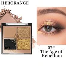 Faiccia 4-Color Mini Eyeshadow Palette Matte & Shimmer Glitter Earth Tone High Pigment Long-Lasting Portable Daily Eye Makeup - Multicolor - View 17