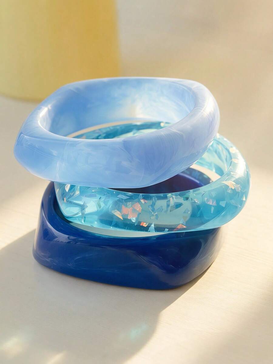誇張幾何手鍊套組,百搭珠寶飾品,適合日常穿著、派對、度假,波希米亞風 - 手鐲 - 查看 1