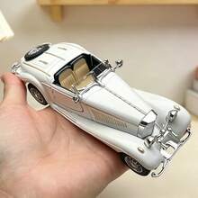 Modelo de coche clásico vintage 500K a escala 1:32, réplica de vehículo en miniatura con mecanismo de retroceso, para colección, regalo para niños - Blanco 500k - Ver 6