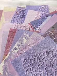 1pack Texture Mixed Material Scrapbook Paper, 26 Sheets Vintage Decorative Material,School Supplies,Back To School - 多色 2 - 查看 5